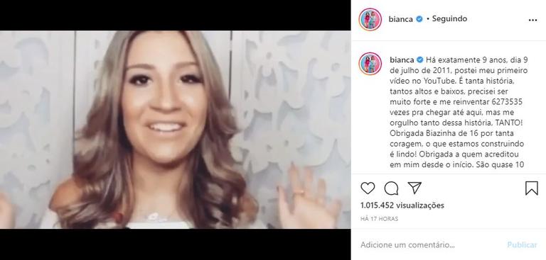 Bianca Andrade celebra 9 anos de canal com vídeo emocionante