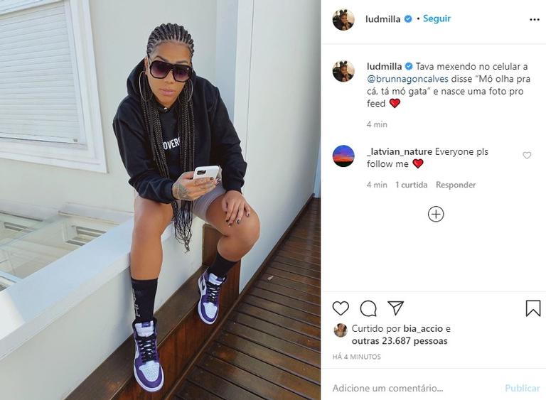 Ludmilla compartilha clique feito por Brunna Gonçalves