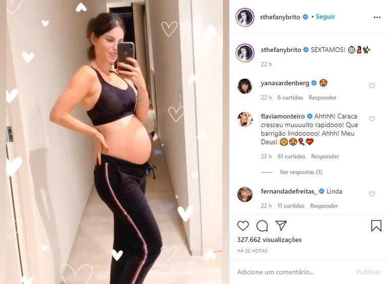  Sthefany Brito exibe barrigão de 5 meses e encanta demais