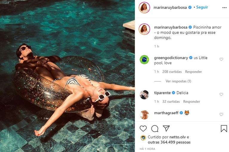 Marina Ruy Barbosa relembra dia de sol com maridão