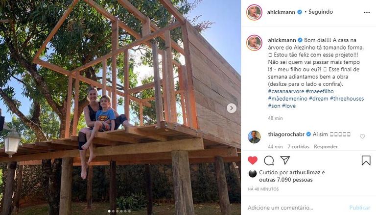 Ana Hickmann mostra casa na árvore com o filho