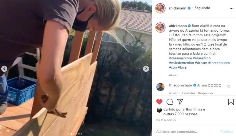 Ana Hickmann mostra casa na árvore com o filho