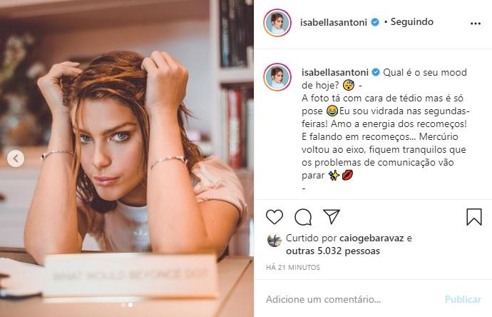 Isabella Santoni fala sobre recomeços nas redes sociais