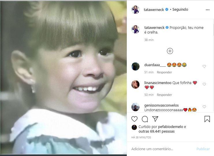 Tata Werneck encanta web ao relembrar clique da infância