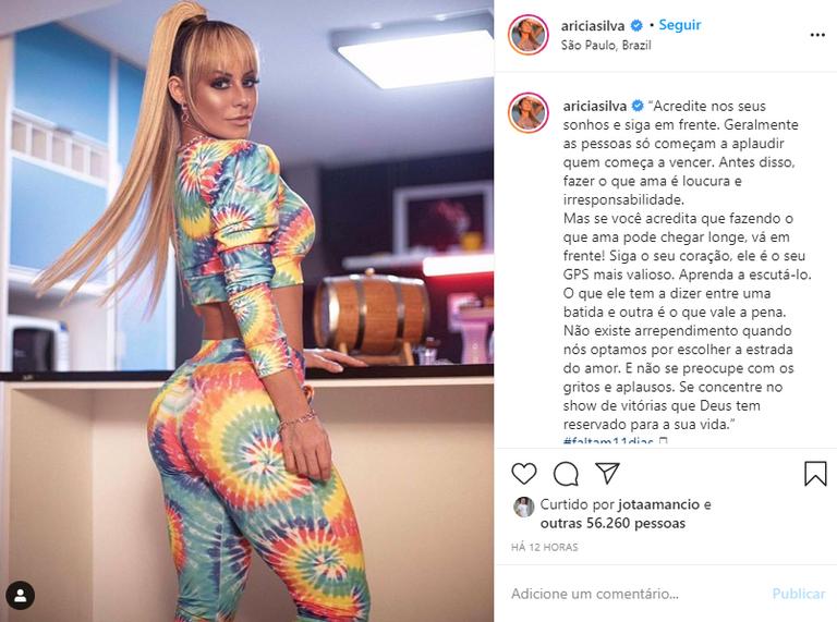 Aricia Silva desabafa na web