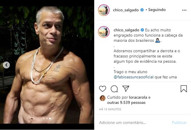 Chico Salgado faz textão sobre treinamento de Fábio Assunção