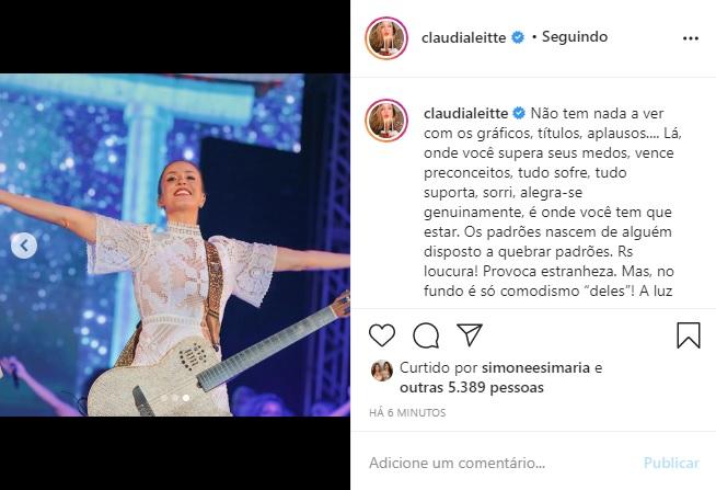 Claudia Leitte usa as redes para desabafar sobre a pandemia