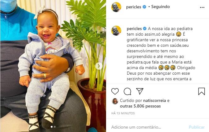 Péricles derrete os internautas com fotos da filha sorrindo