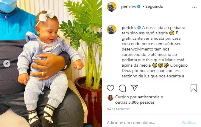 Péricles derrete os internautas com fotos da filha sorrindo