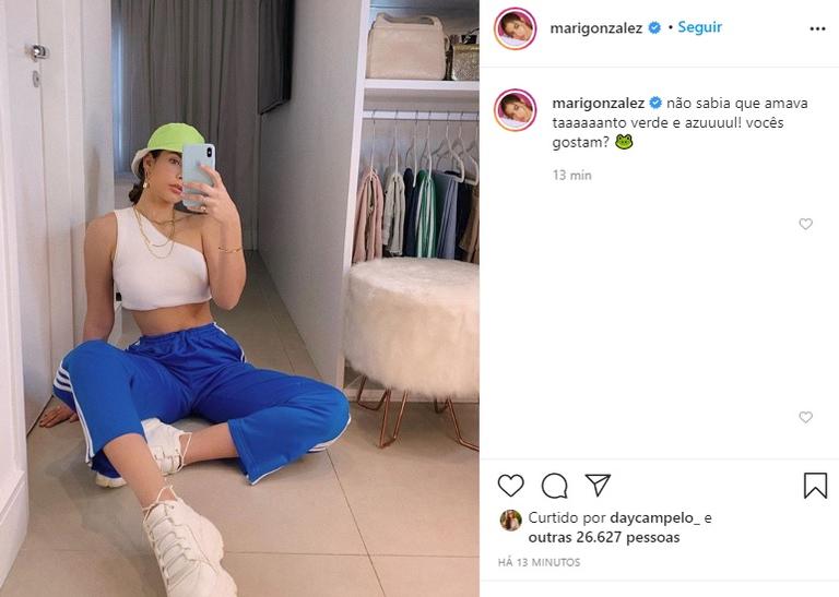 Mari Gonzalez aposta em look confortável