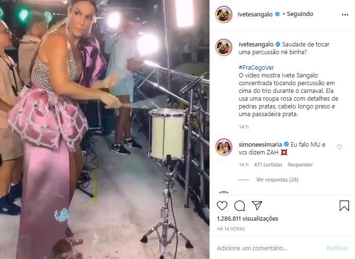 Ivete Sangalo relembra a sua apresentação no Carnaval