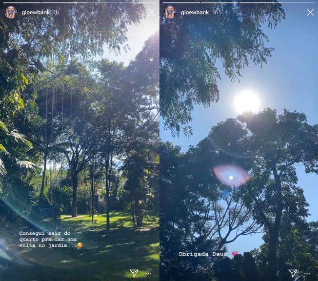 Giovanna Ewbank aproveita o sol e dá uma volta no quintal