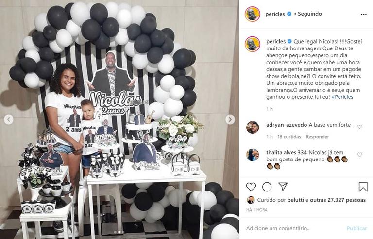 Périclés se derrete com homenagem especial de fã mirim 