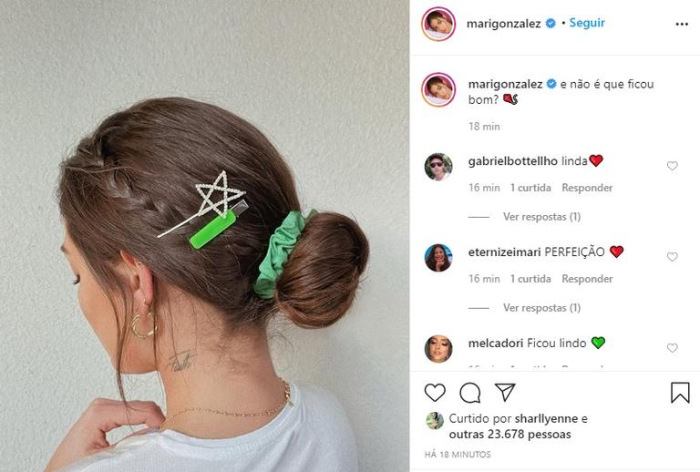 Mari Gonzalez arrasa ao testar novo penteado