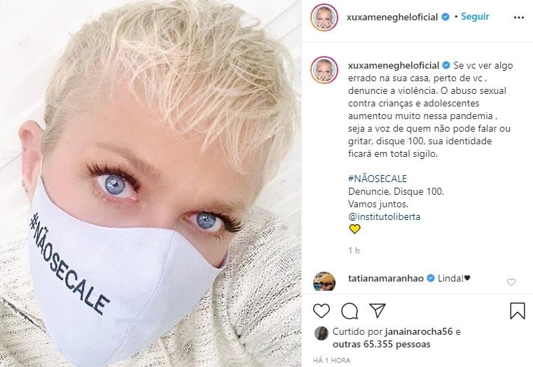 Xuxa Meneghel pede que denunciem abuso sexual contra crianças e adolescentes