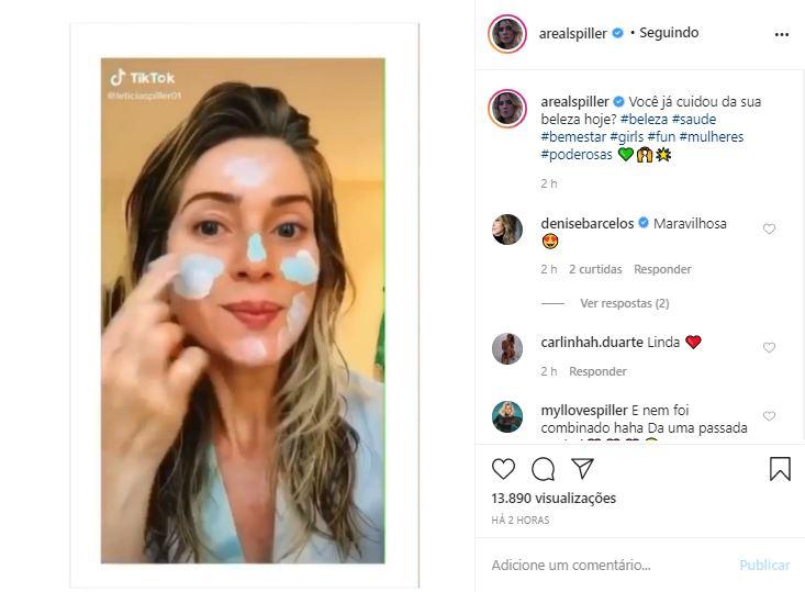 Leticia Spiller mostra seus cuidados diários com a pele