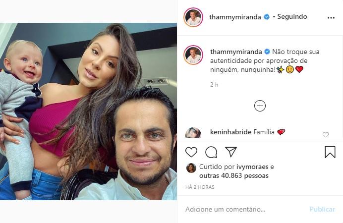 Thammy Miranda posa com Andressa Ferreira e Bento