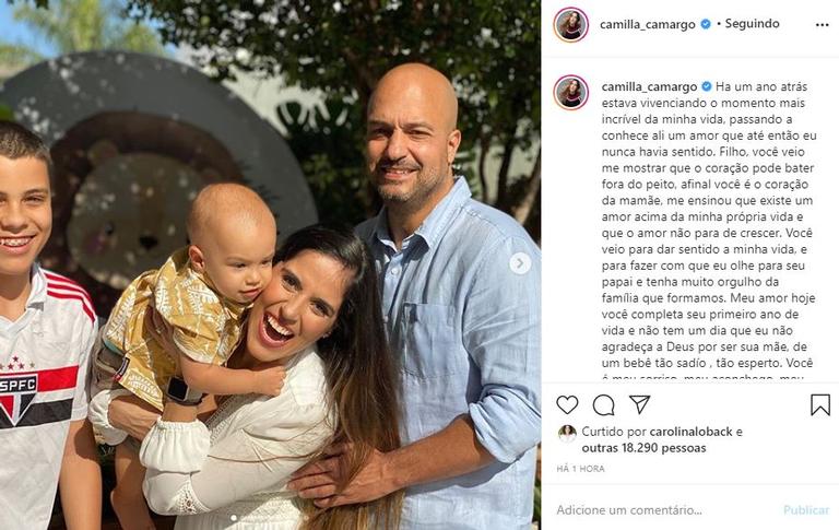 Camilla Camargo se declara ao filho, Joaquim