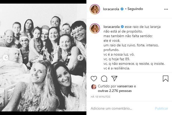 Carol Dieckmann emociona com declaração no aniversário da vó