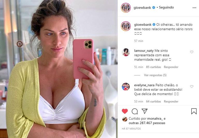 Giovanna Ewbank mostra carinha de cansada em selfie