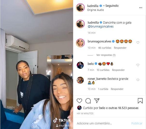 Ludmilla ganha elogios ao surgir dançando ao lado da esposa