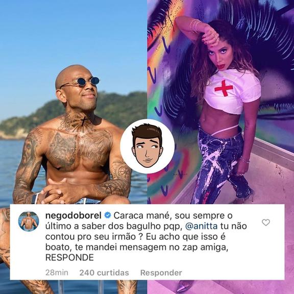 Nego do Borel fica surpreso com suposto novo affair de Anitta