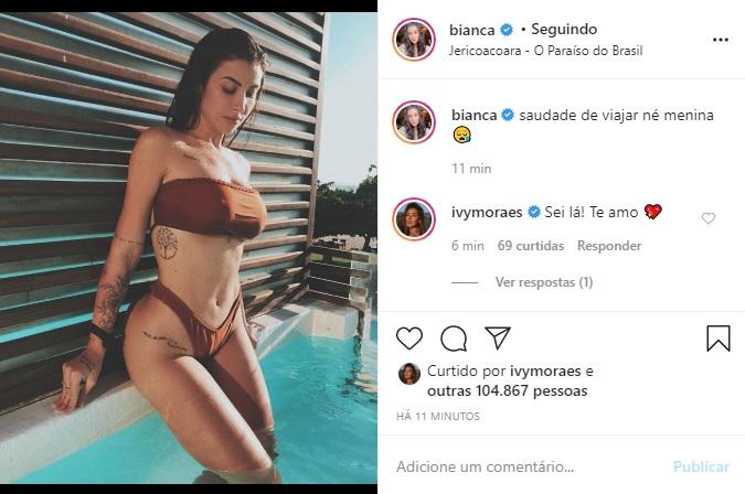 Bianca Andrade compartilha foto antiga em Jericoacoara