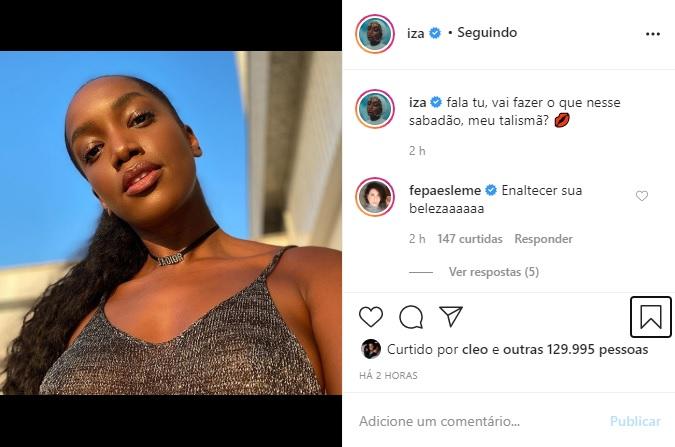 Iza deixa os seguidores babando com selfie nas redes sociais