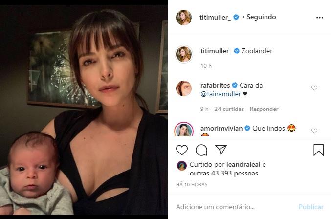 Titi Müller derrete a web em foto com o filho Benjamin 