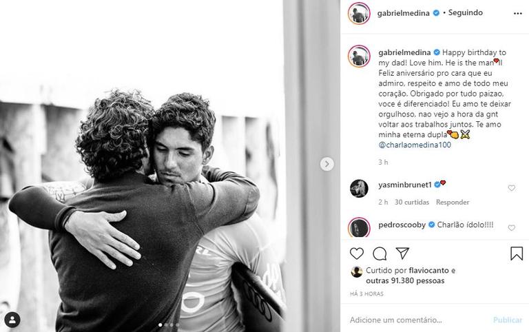 Gabriel Medina comemora o aniversário do pai