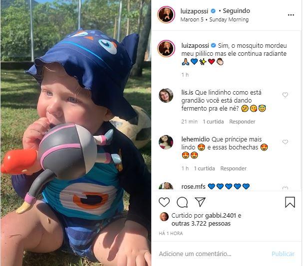 Luiza Possi se derrete ao ver o filho brincando a luz do sol