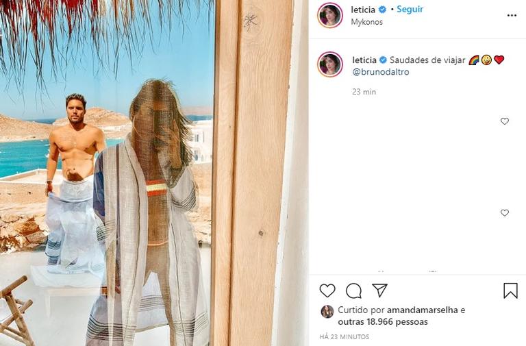 Leticia Almeida relembra viagem para Ilha de Mykonos