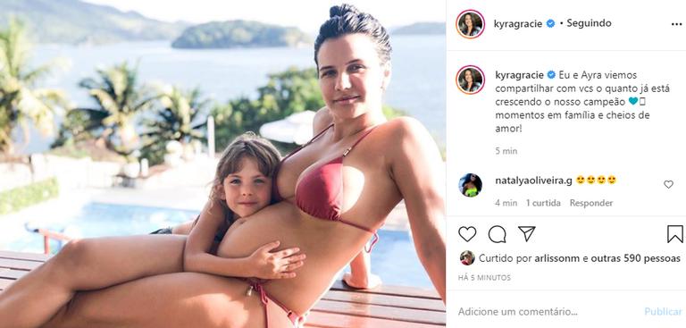 Kyra Gracie exibe barriga de grávida