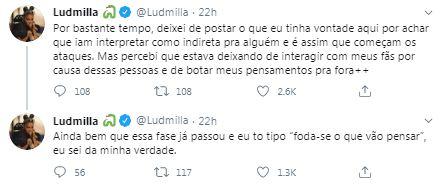 Ludmilla desabafa sobre críticas nas redes sociais