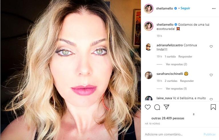 Sheila Mello surge belíssima em selfie poderosa