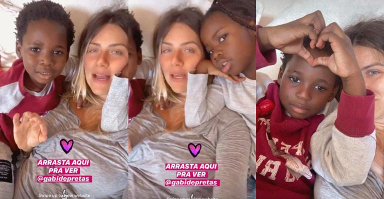 Giovanna Ewbank curte dia nublado agarradinha com os filhos