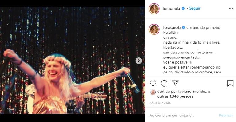 Carolina Dieckmann comemora 1 ano da estreia do espetáculo 'Karolkê'