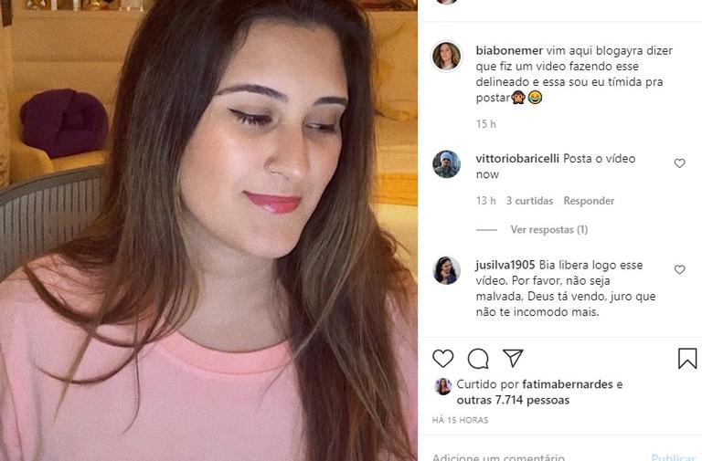 Bia Bonemer recebeu elogios