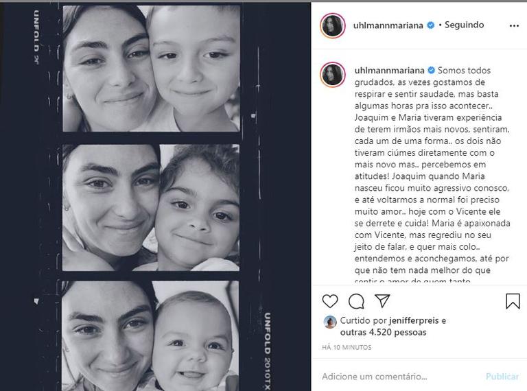 Mariana Uhlmann fala sobre as reações dos filhos