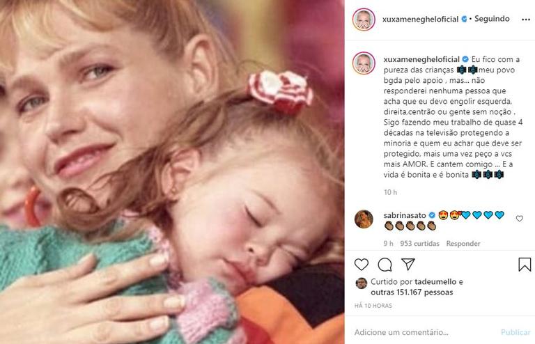 Xuxa agradece apoio nas redes sociais 