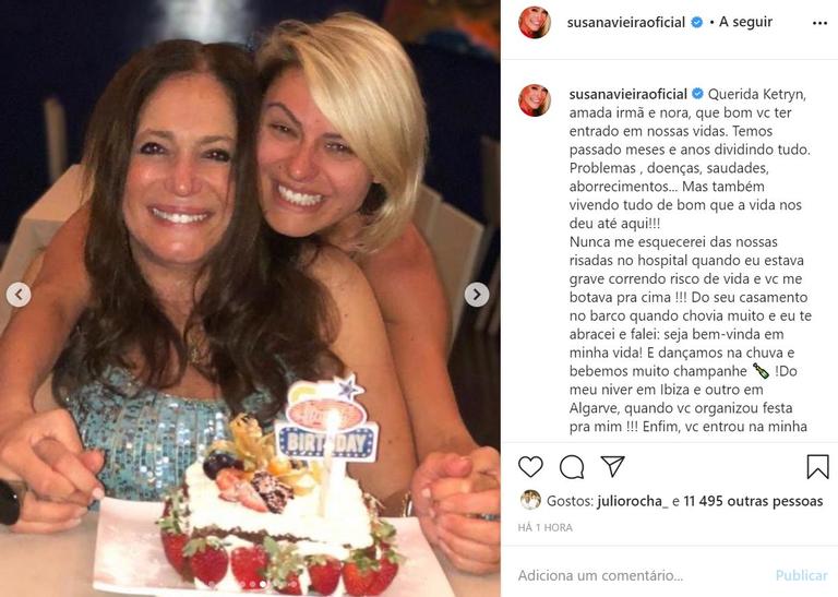 Susana Viera celebra aniversário da nora com bela declaração