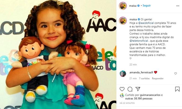 Maisa celebra 70 anos da AACD