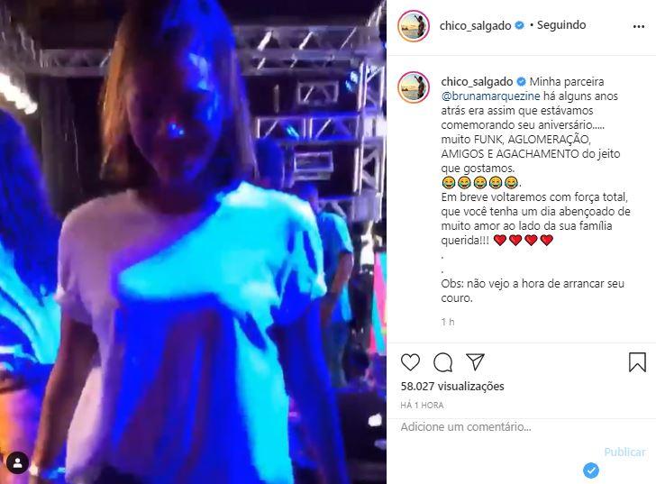 Chico Salgado parabeniza Bruna Marquezine: 'Minha parceira'