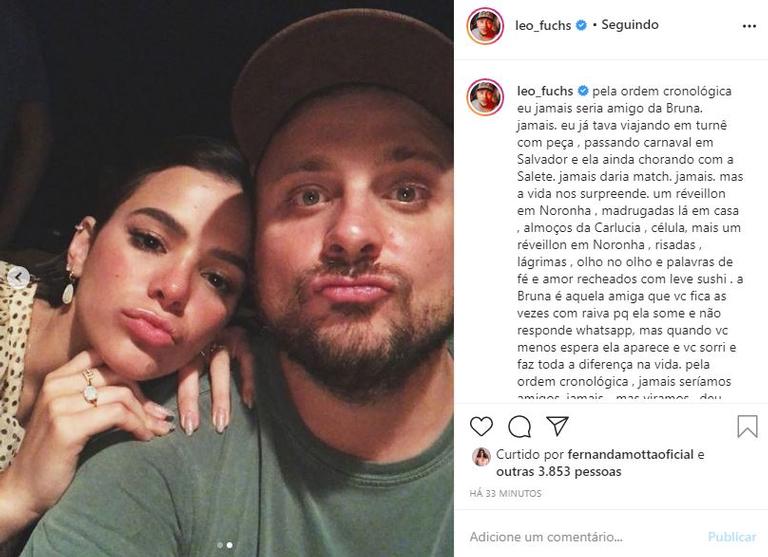 Léo Fuchs celebra aniversário de Bruna Marquezine