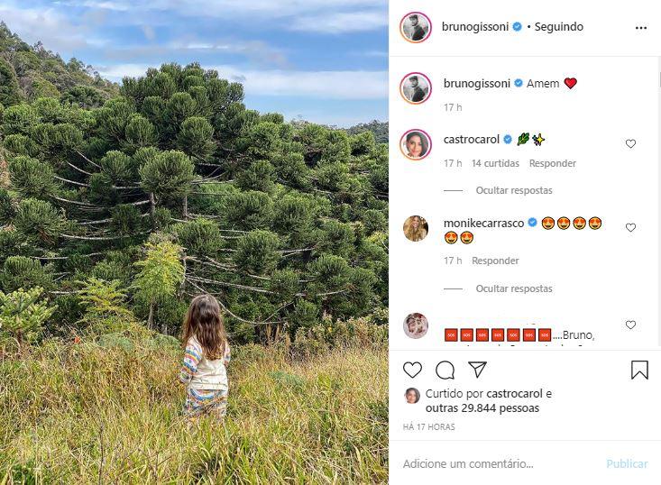 Bruno Gissoni posta clique lindíssimo da filha na natureza