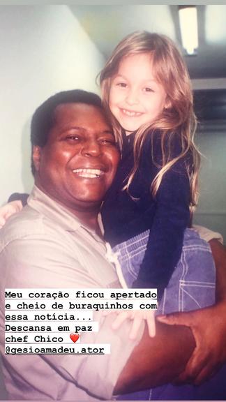 Carla Diaz lamenta morte de Gésio Amadeu