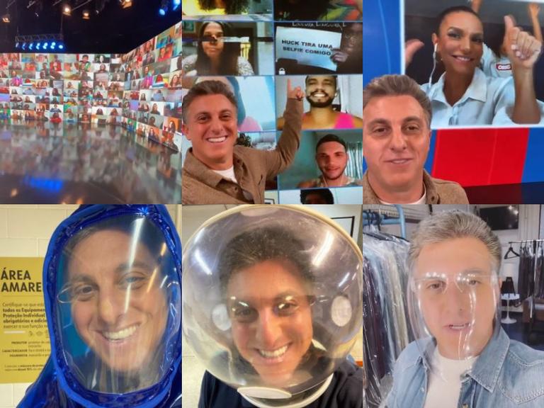 Luciano Huck diverte a web ao mostrar suas opções de proteção para trabalhar em tempos de coronavírus