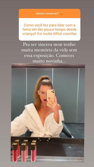 Marina Ruy Barbosa fala sobre lidar com a fama desde criança