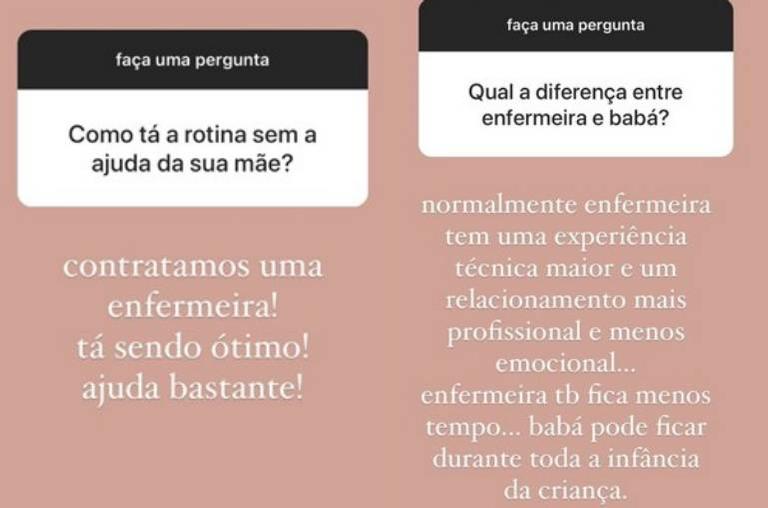 Carol Dias contratou enfermeira para ajudá-la com a filha