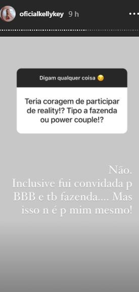 Kelly Key fala que foi convidada para participar do BBB